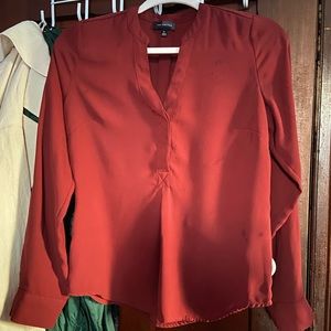 The Limited - Terracotta Red/Burgundy Colored Blouse (XS)